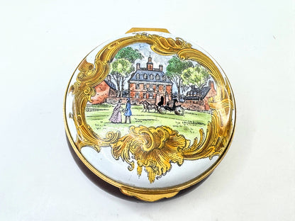 Vintage Colonial Williamsburg Governor’s Palace hinged Trinket Box 2 1/2" A929
