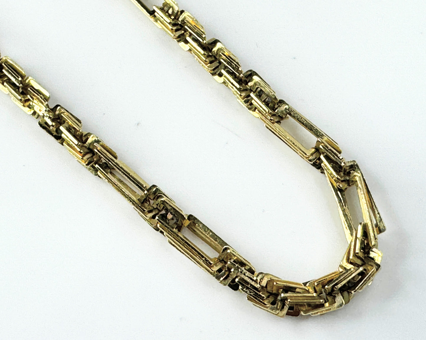 14K yellow gold 3.8mm fancy link bracelet 8.0" 8.7g JR9504