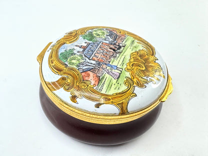 Vintage Colonial Williamsburg Governor’s Palace hinged Trinket Box 2 1/2" A929
