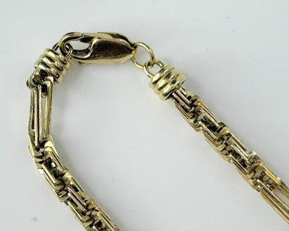 14K yellow gold 3.8mm fancy link bracelet 8.0" 8.7g JR9504