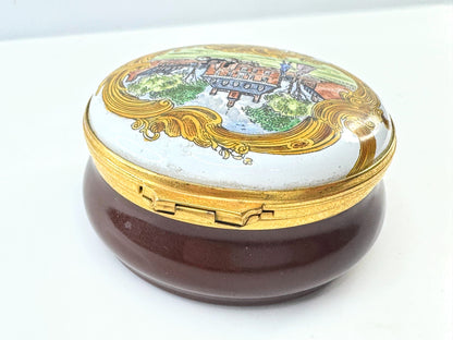 Vintage Colonial Williamsburg Governor’s Palace hinged Trinket Box 2 1/2" A929
