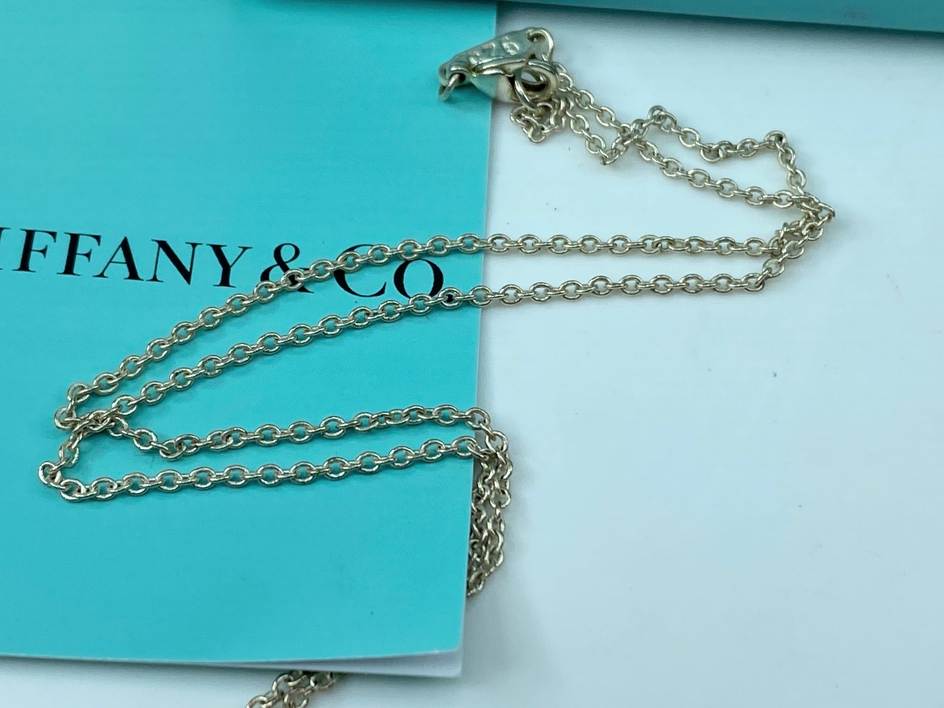 Tiffany & Co. Sterling Silver Wavy Notes Fifth Ave Disc Necklace 10.9g JR361