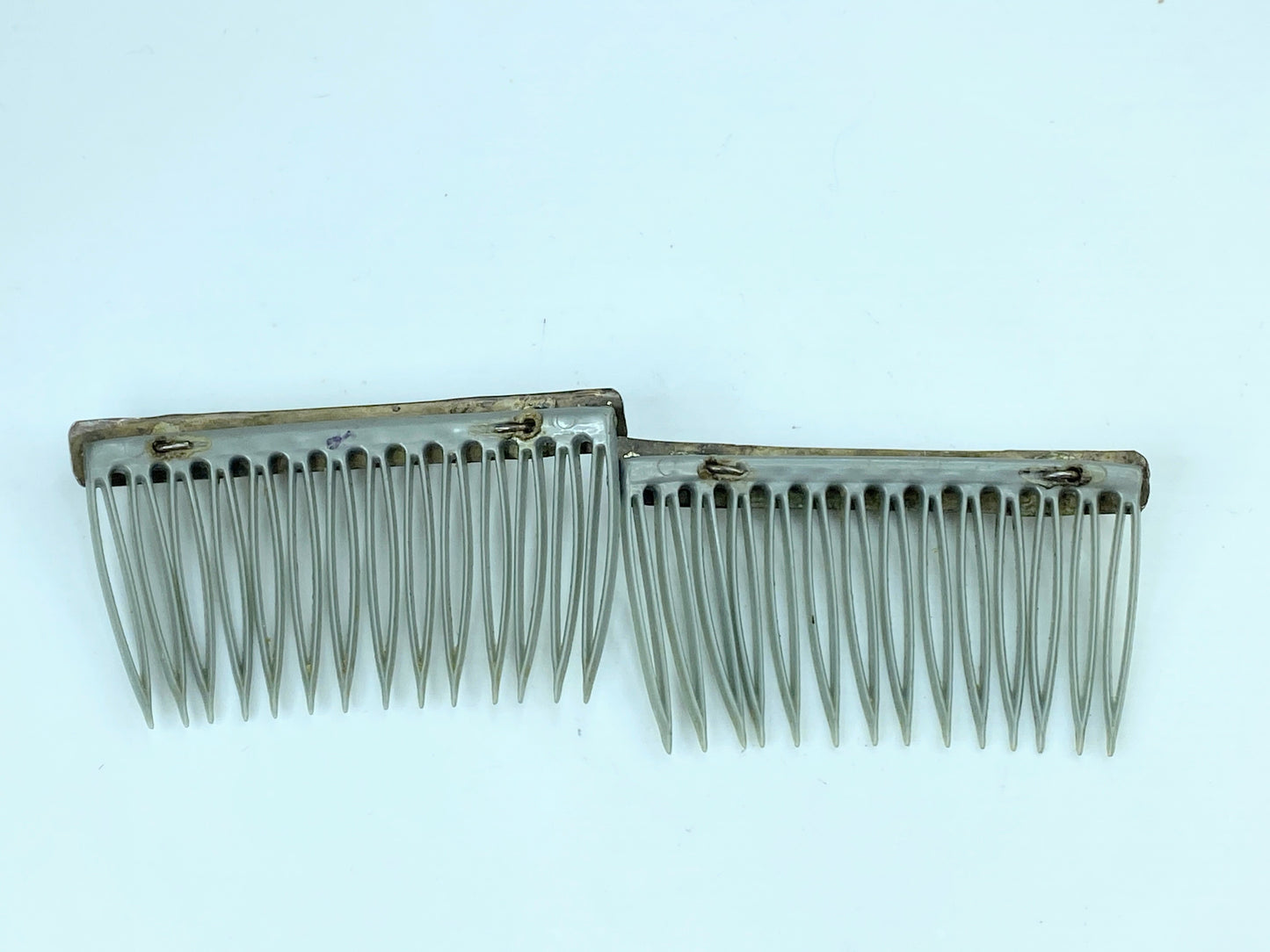 c1950's American Indian Sterling Silver and Coral Hair Combs set 13.2g SS103