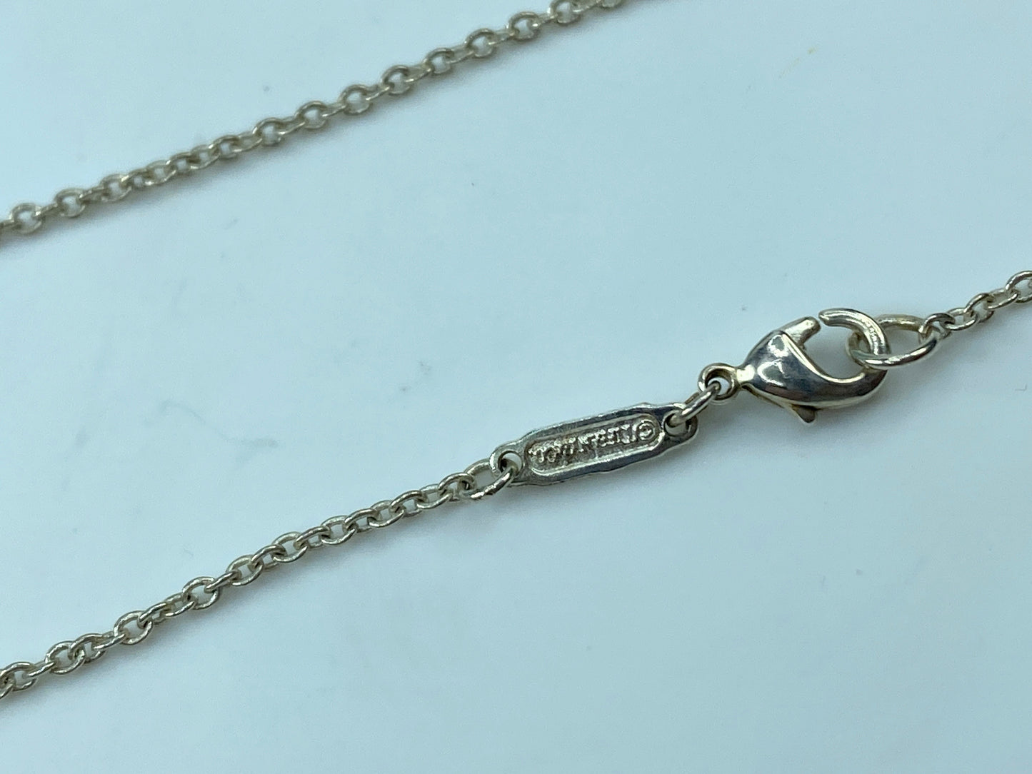 Tiffany & Co. Sterling Silver Wavy Notes Fifth Ave Disc Necklace 10.9g JR361