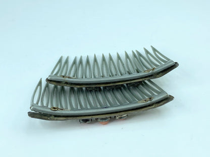 c1950's American Indian Sterling Silver and Coral Hair Combs set 13.2g SS103