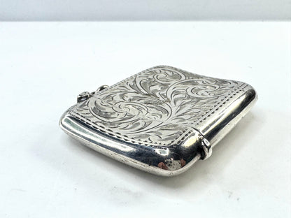 Antique 19th Century English Sterling Silver Vesta Case Engraved Birmingham SS333