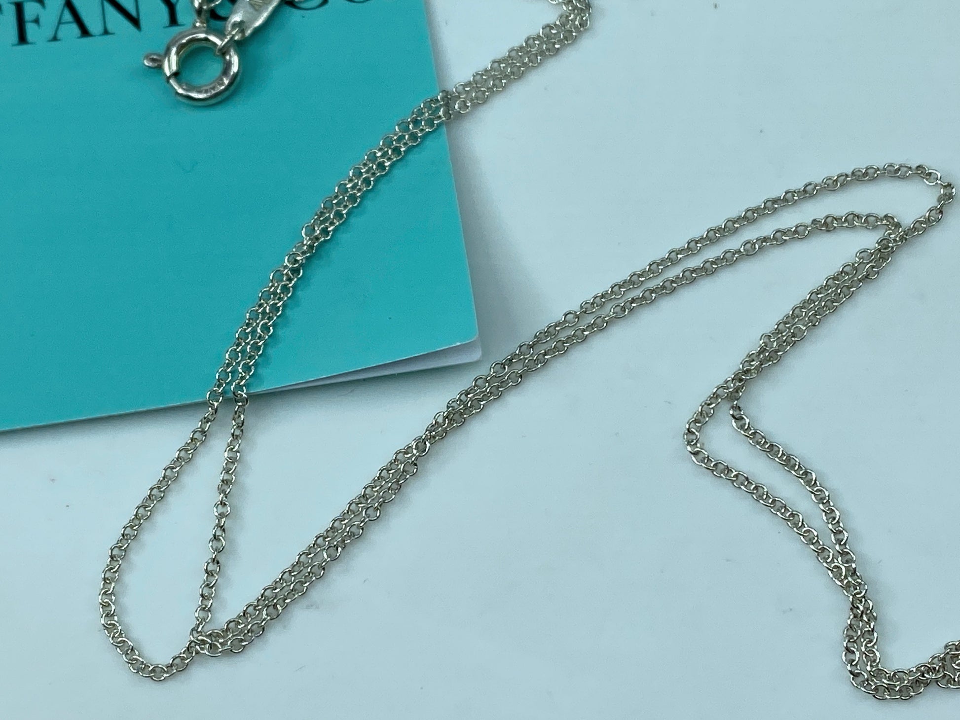 Tiffany & Co. Sterling Silver 925 Heart Key Pendant Necklace 18.5" JR363