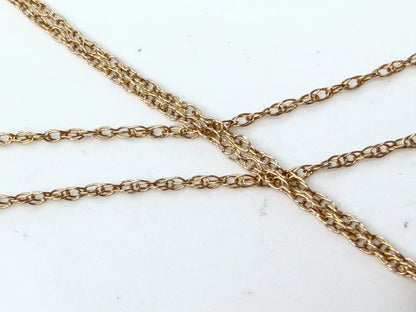 Vintage 14K Gold Chain 10K Gold Diamond Cross Pendant Necklace 20" JR1508