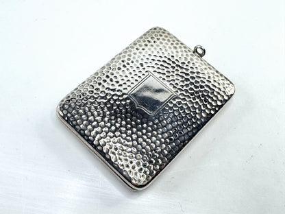 Antique Hammered Sterling Silver Match Safe Vesta Case Art Deco Duo SS334