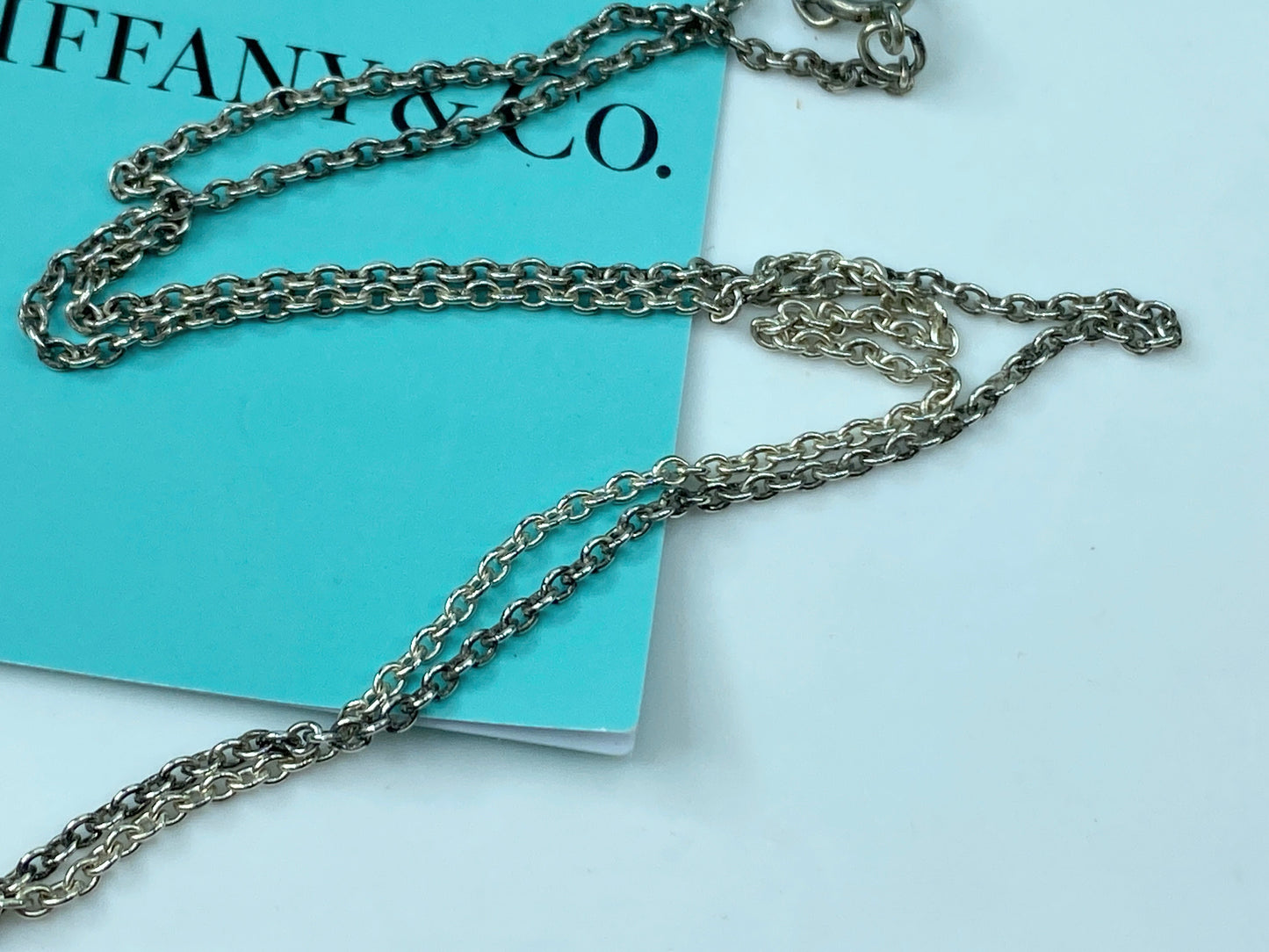 Tiffany & Co. Silver & 18K Gold Side Ribbon Bow Heart Pendant 16" Necklace JR365