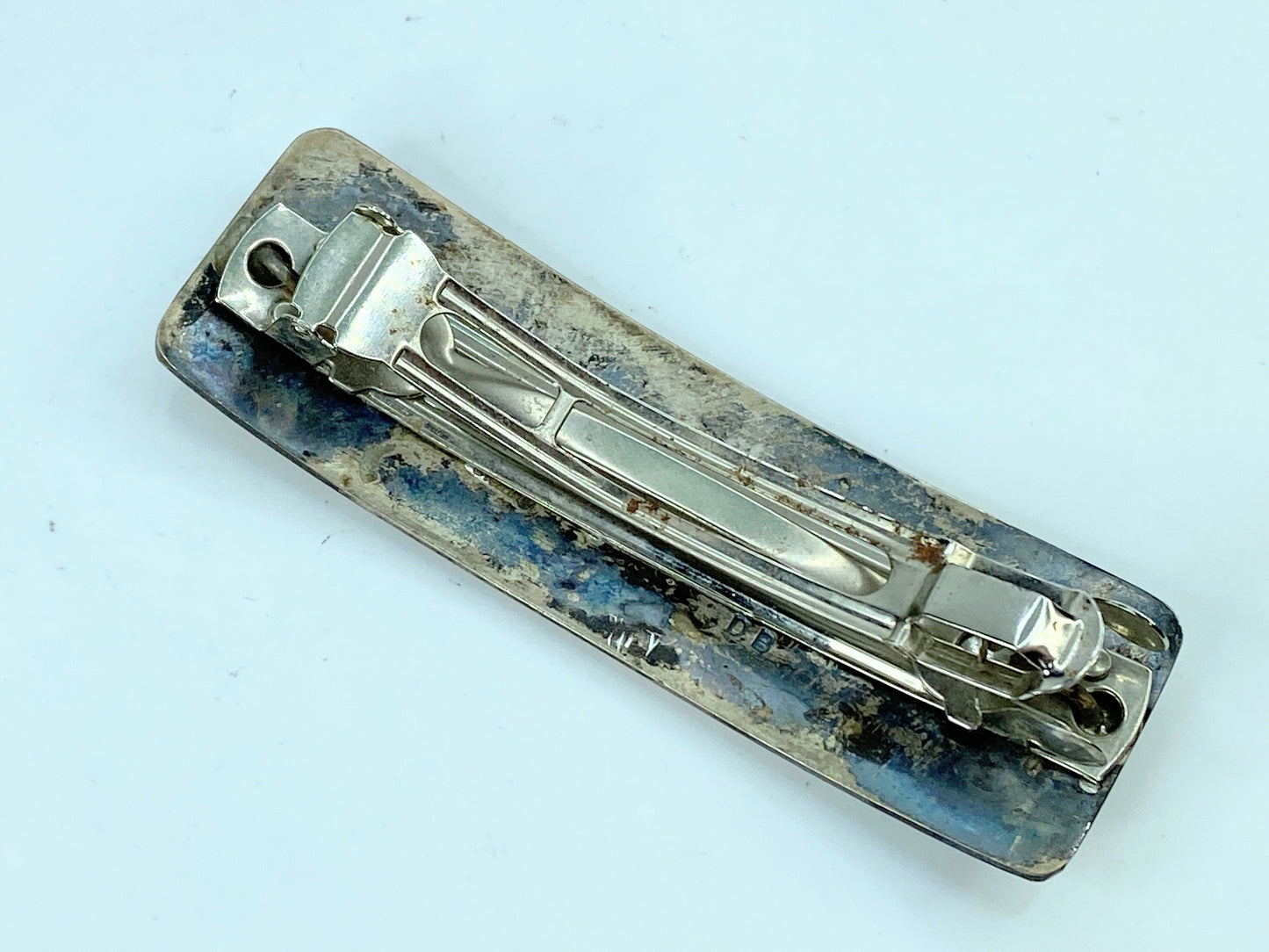 Signed DB Dean Brown Navajo Sterling Silver Stamped Hair Barrette 27.3g SS106