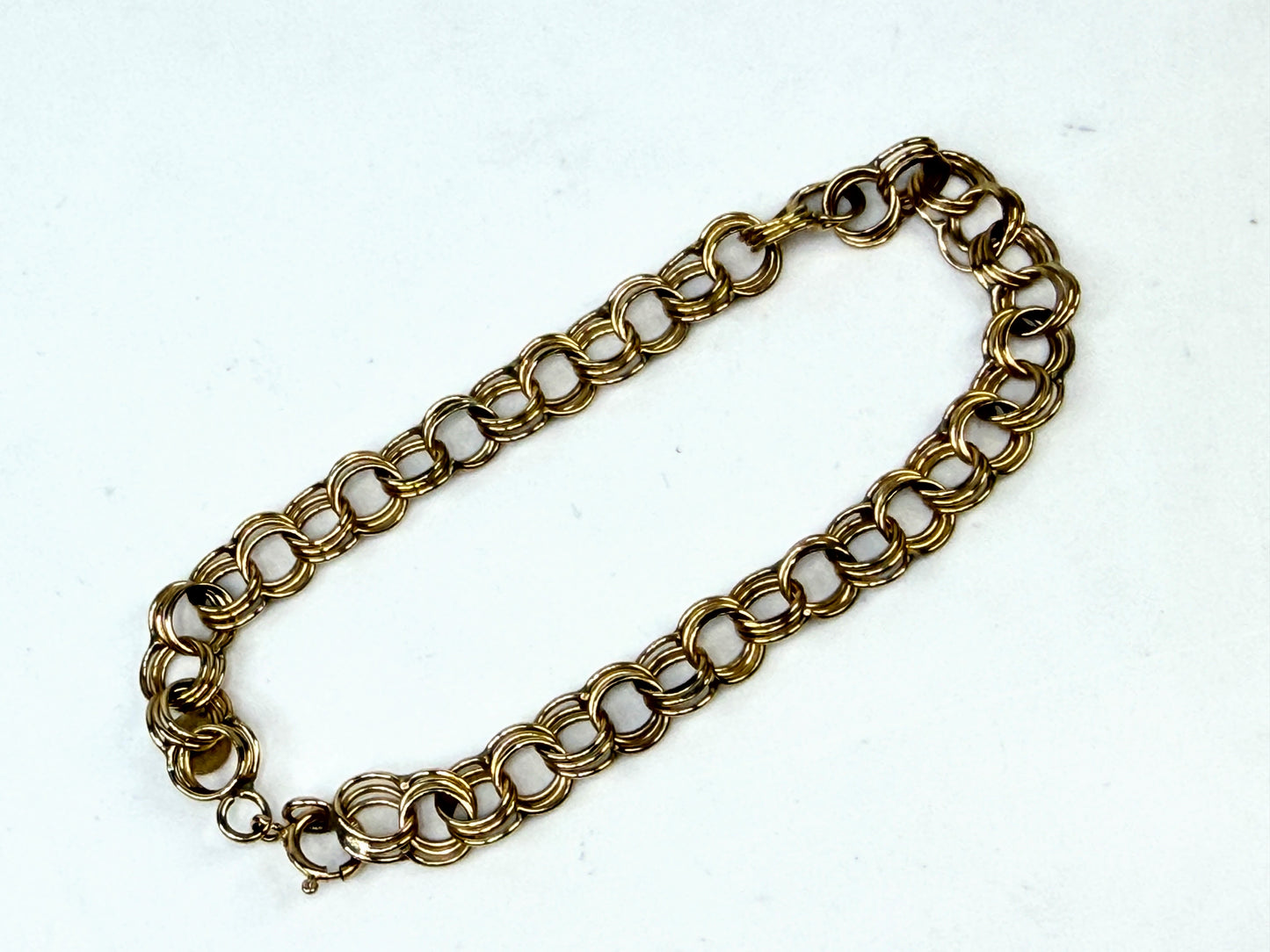 Vintage 14K Gold Double Link Bracelet 6.5mm JR1511