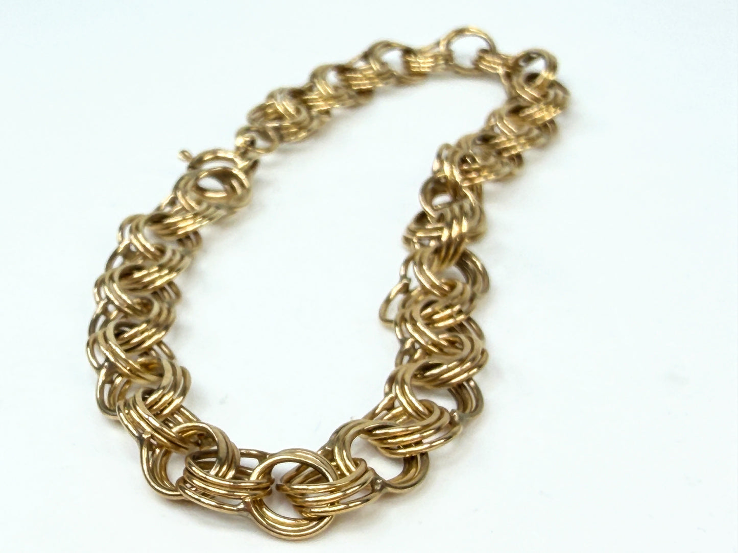 Vintage 14K Gold Double Link Bracelet 6.5mm JR1511