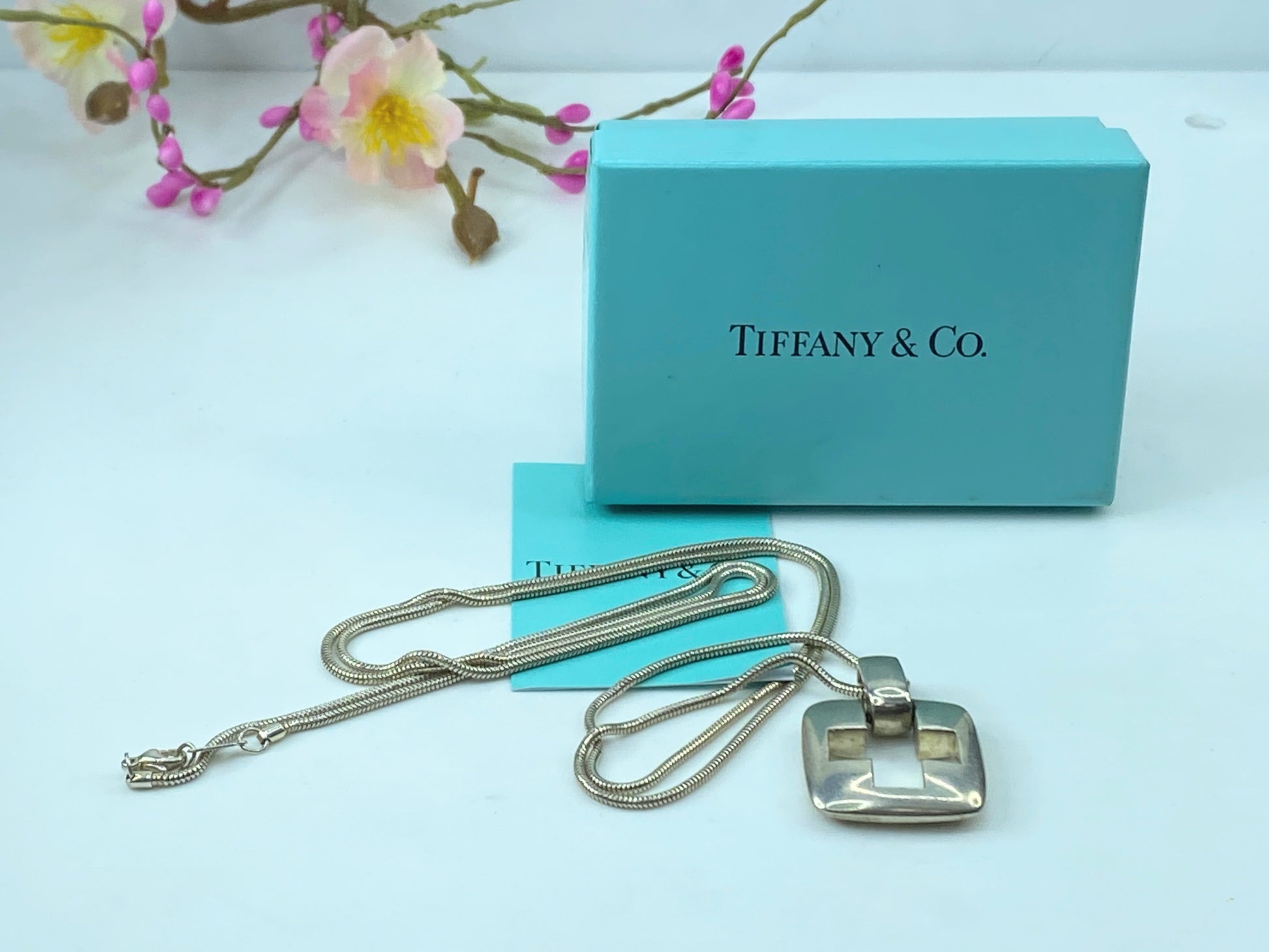 Tiffany & Co Sterling Large Huge Stencil Cross Necklace Pendant 24g 33.0" JR367