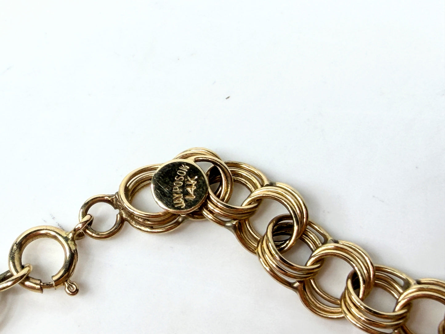 Vintage 14K Gold Double Link Bracelet 6.5mm JR1511