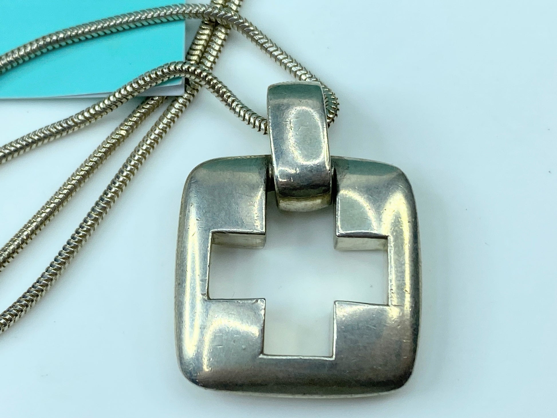 Tiffany & Co Sterling Large Huge Stencil Cross Necklace Pendant 24g 33.0" JR367