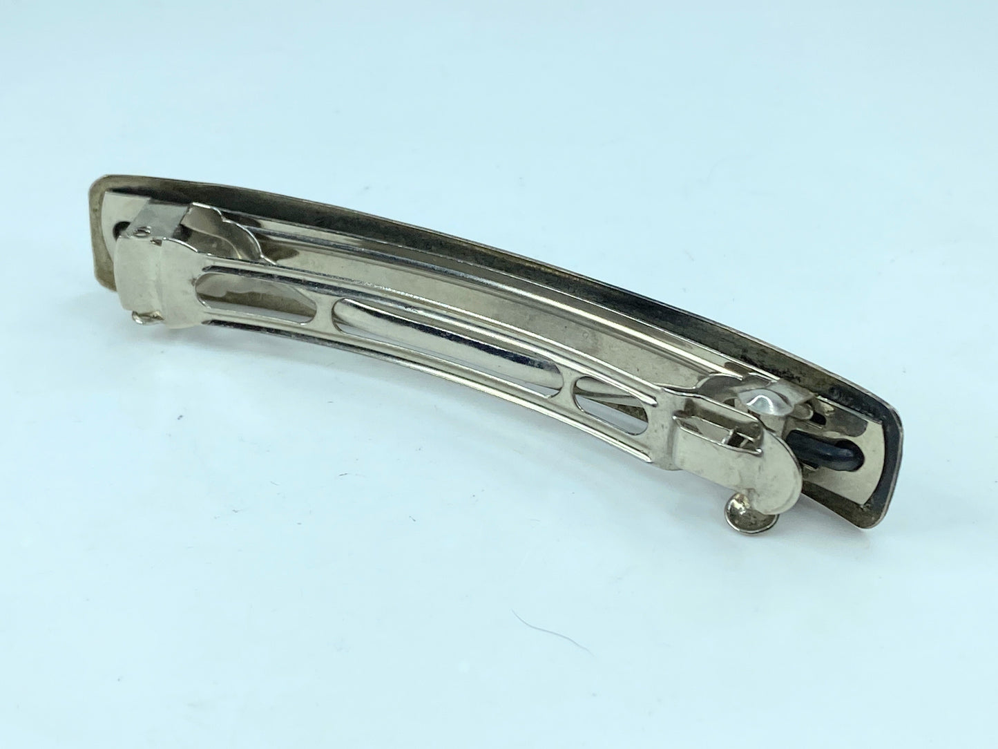 Southwestern Sterling Silver Minimalist Stamp-Patterned adorn barrette 4" SS107