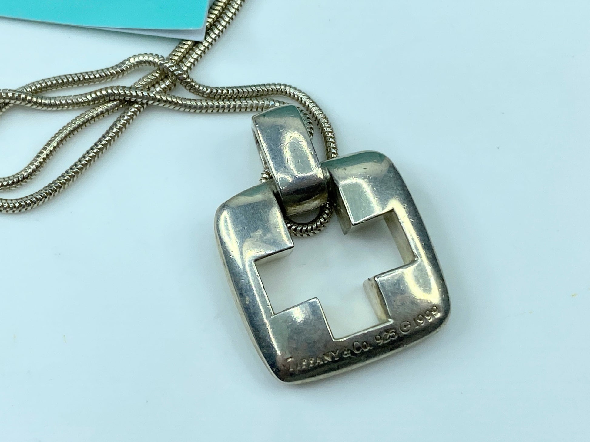 Tiffany & Co Sterling Large Huge Stencil Cross Necklace Pendant 24g 33.0" JR367