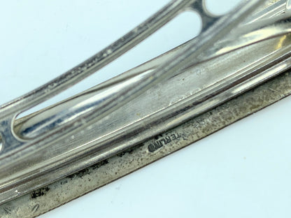 Southwestern Sterling Silver Minimalist Stamp-Patterned adorn barrette 4" SS107