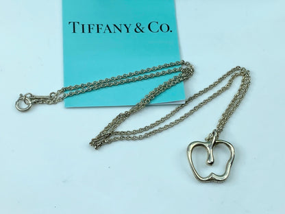 Tiffany & Co. Elsa Peretti Sterling Silver Apple Necklace authentic JR378