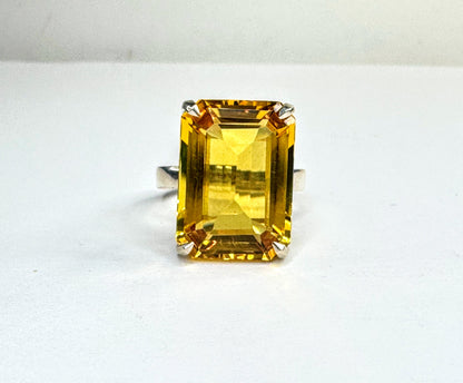 Vintage Tiffany & Co. Sterling Silver Sparklers Citrine Ring 7.1g s7 auth JR1611