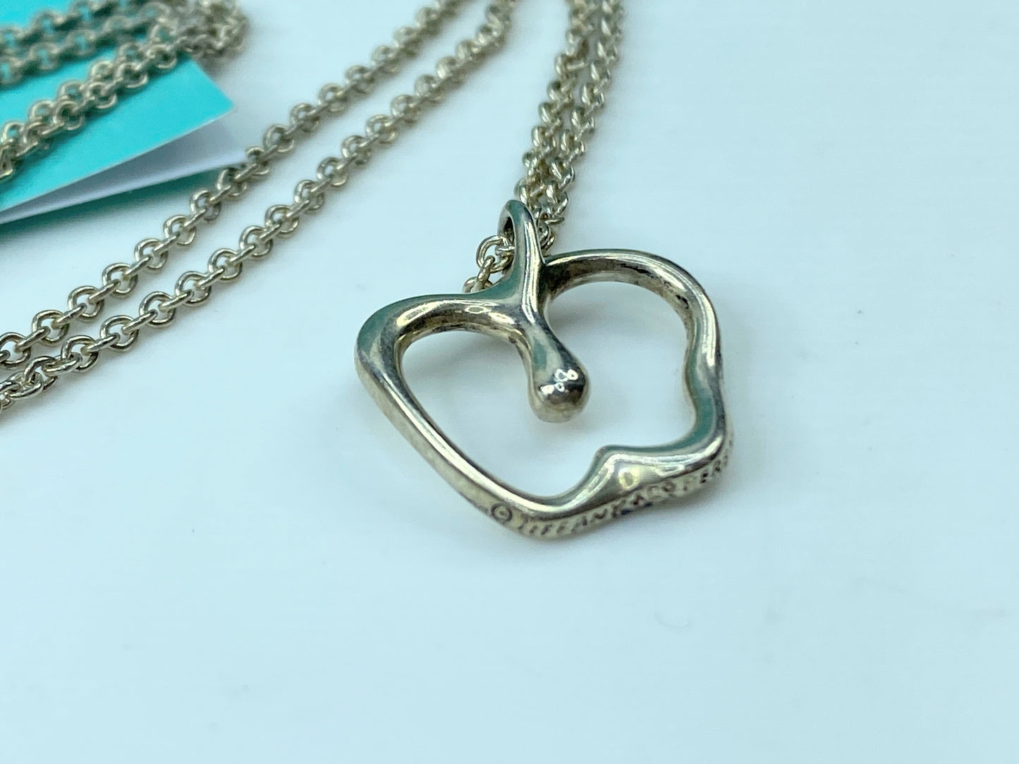 Tiffany & Co. Elsa Peretti Sterling Silver Apple Necklace authentic JR378