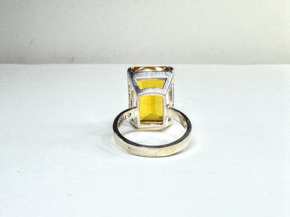 Vintage Tiffany & Co. Sterling Silver Sparklers Citrine Ring 7.1g s7 auth JR1611
