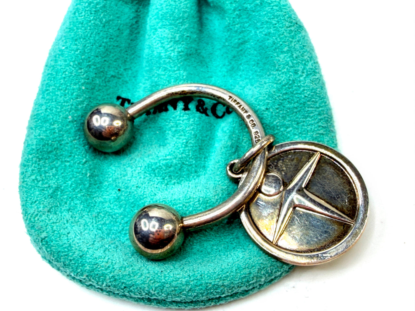 Vintage Tiffany & Co Sterling Silver Key Ring Tag Charm SS275
