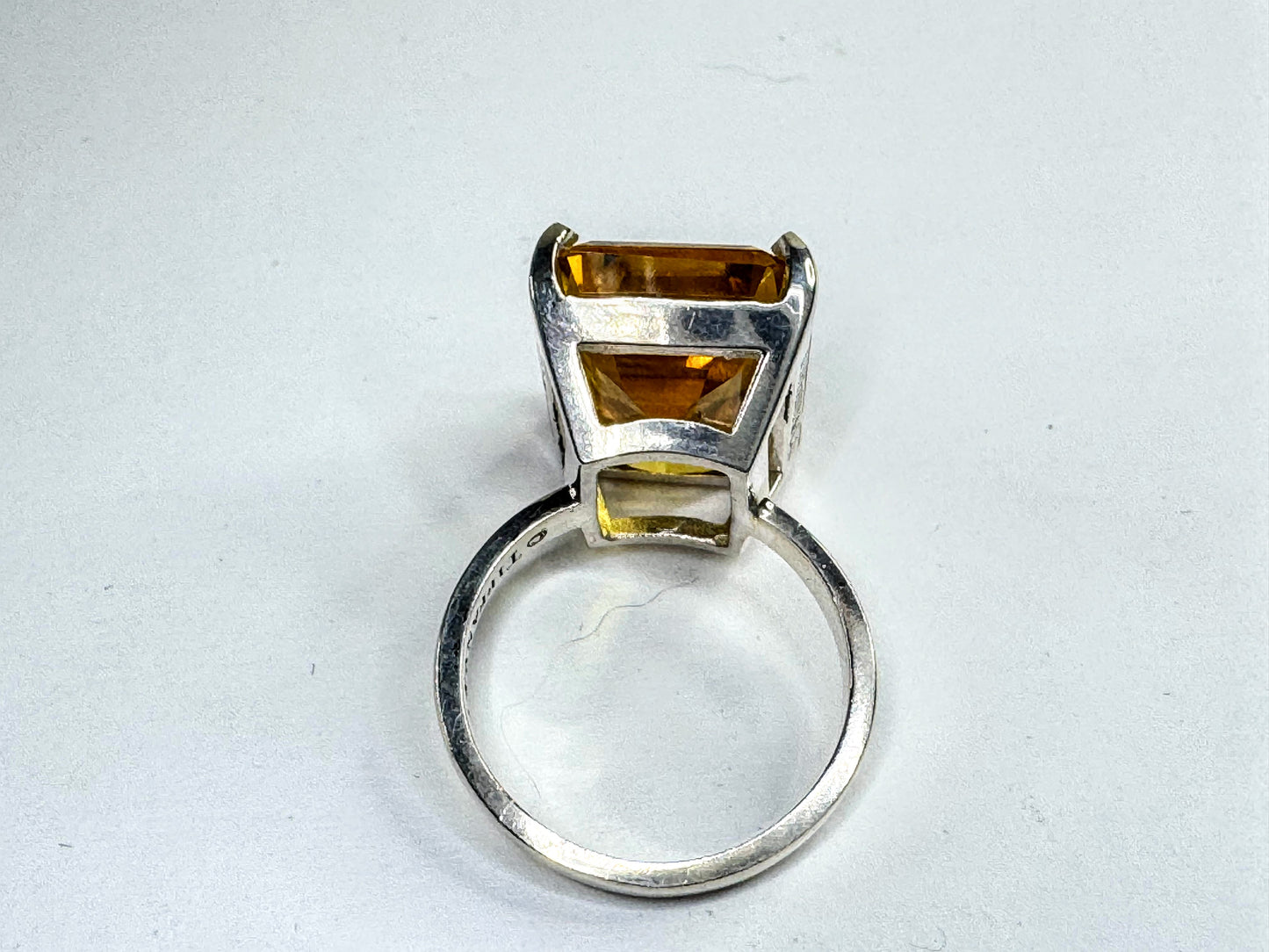 Vintage Tiffany & Co. Sterling Silver Sparklers Citrine Ring 7.1g s7 auth JR1611