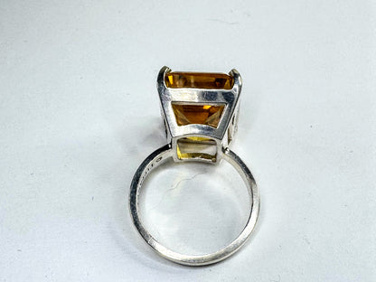 Vintage Tiffany & Co. Sterling Silver Sparklers Citrine Ring 7.1g s7 auth JR1611