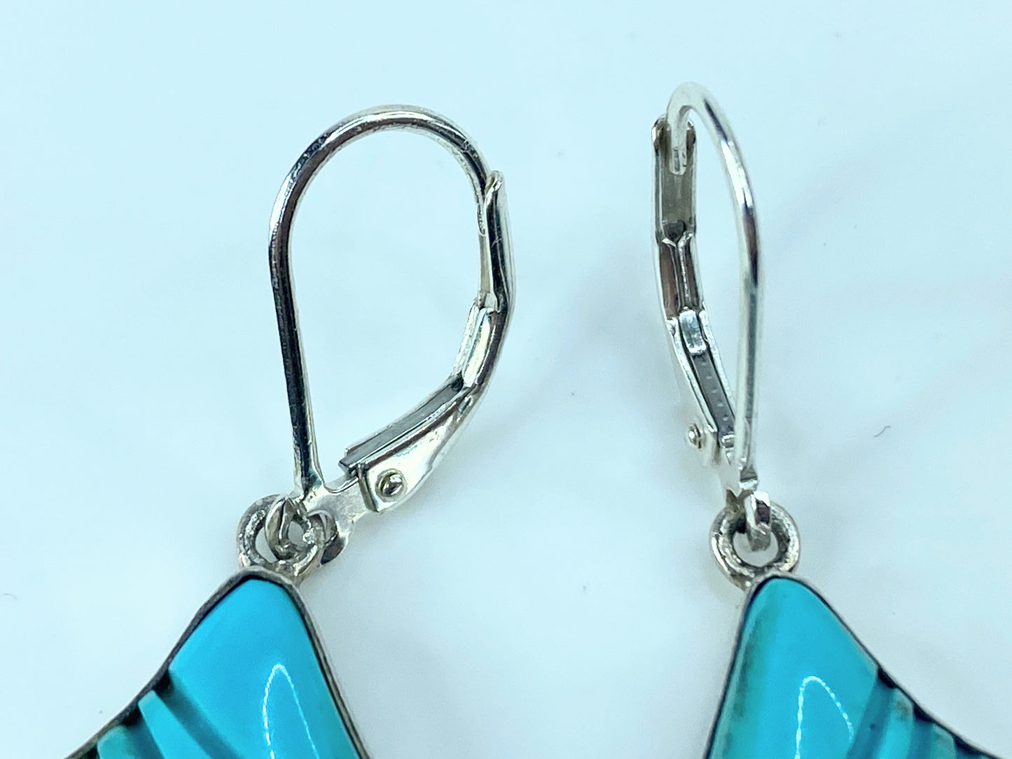 Handmade Sterling 925 natural Turquoise free from design earrings. 10.2g JR9170