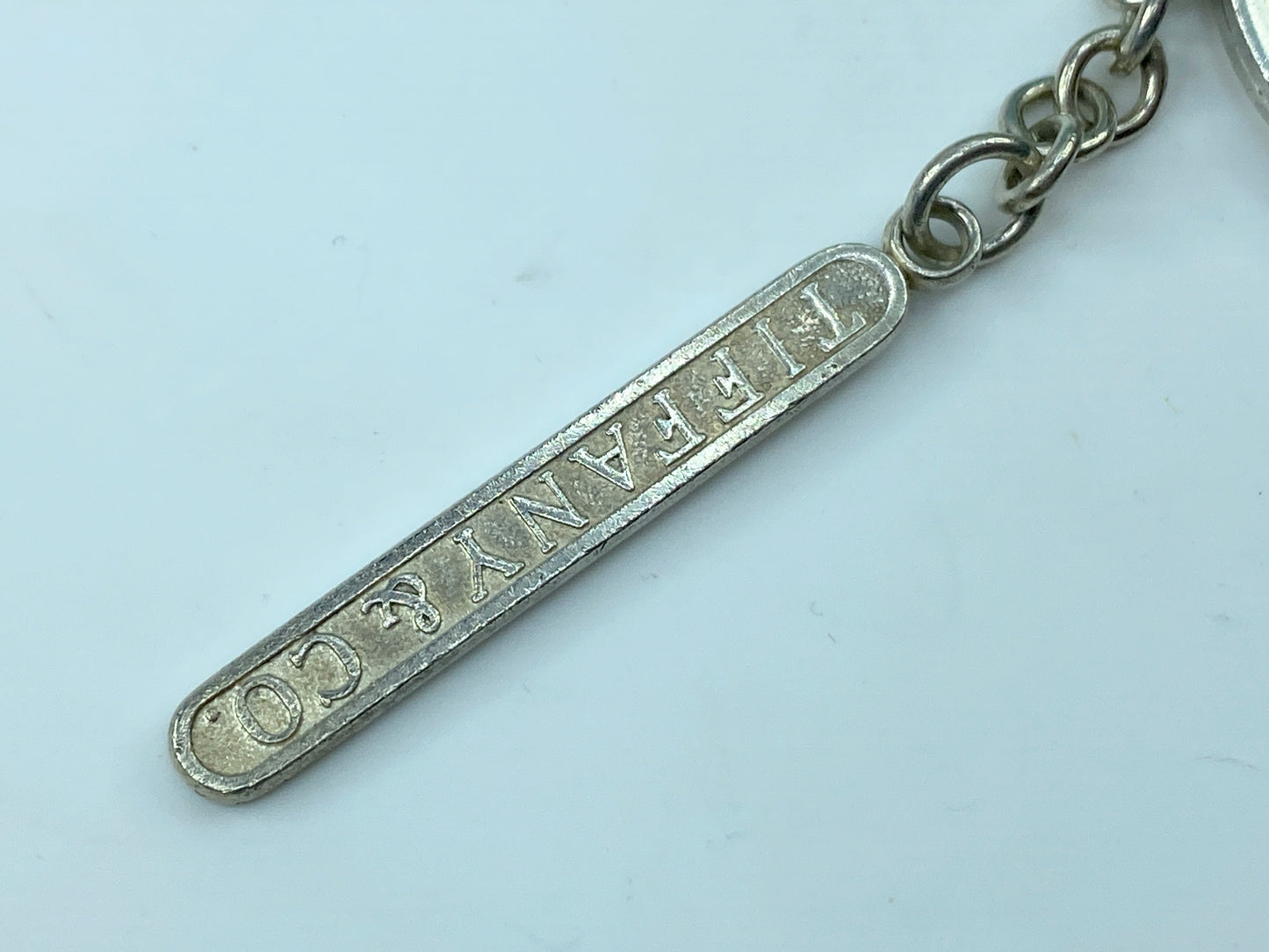 Tiffany & Co. Sterling Silver Bar Key Ring/Ring with Tiffany Case 15.1g JR380