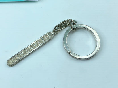 Tiffany & Co. Sterling Silver Bar Key Ring/Ring with Tiffany Case 15.1g JR380