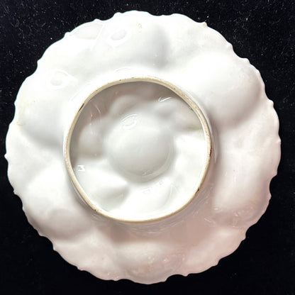 Antique Limoges Oyster Plate Floral Relief Embossed Wells A893
