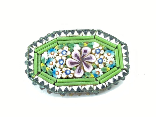 Italian hand make Micro Mosaic Art Glass Brooch pin GS655