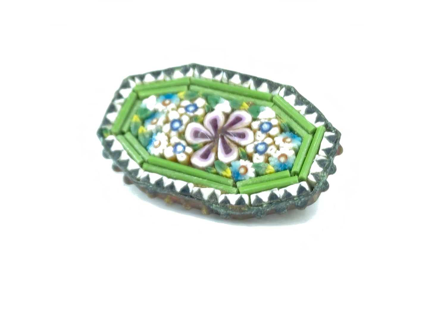 Italian hand make Micro Mosaic Art Glass Brooch pin GS655