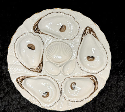 Antique German Oyster Plate “Registrirt” Marked Numbered 0162 5 A930