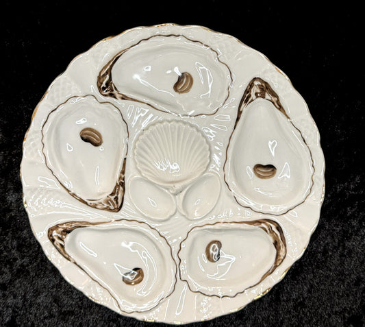 Antique German Oyster Plate “Registrirt” Marked Numbered 0162 5 A930