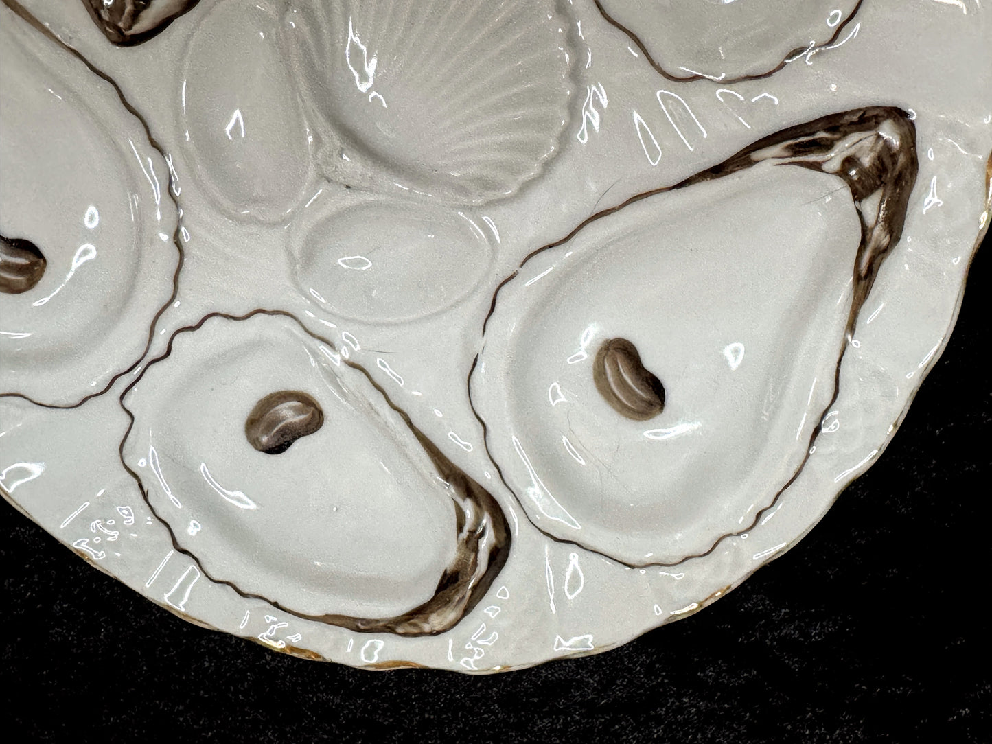 Antique German Oyster Plate “Registrirt” Marked Numbered 0162 5 A930