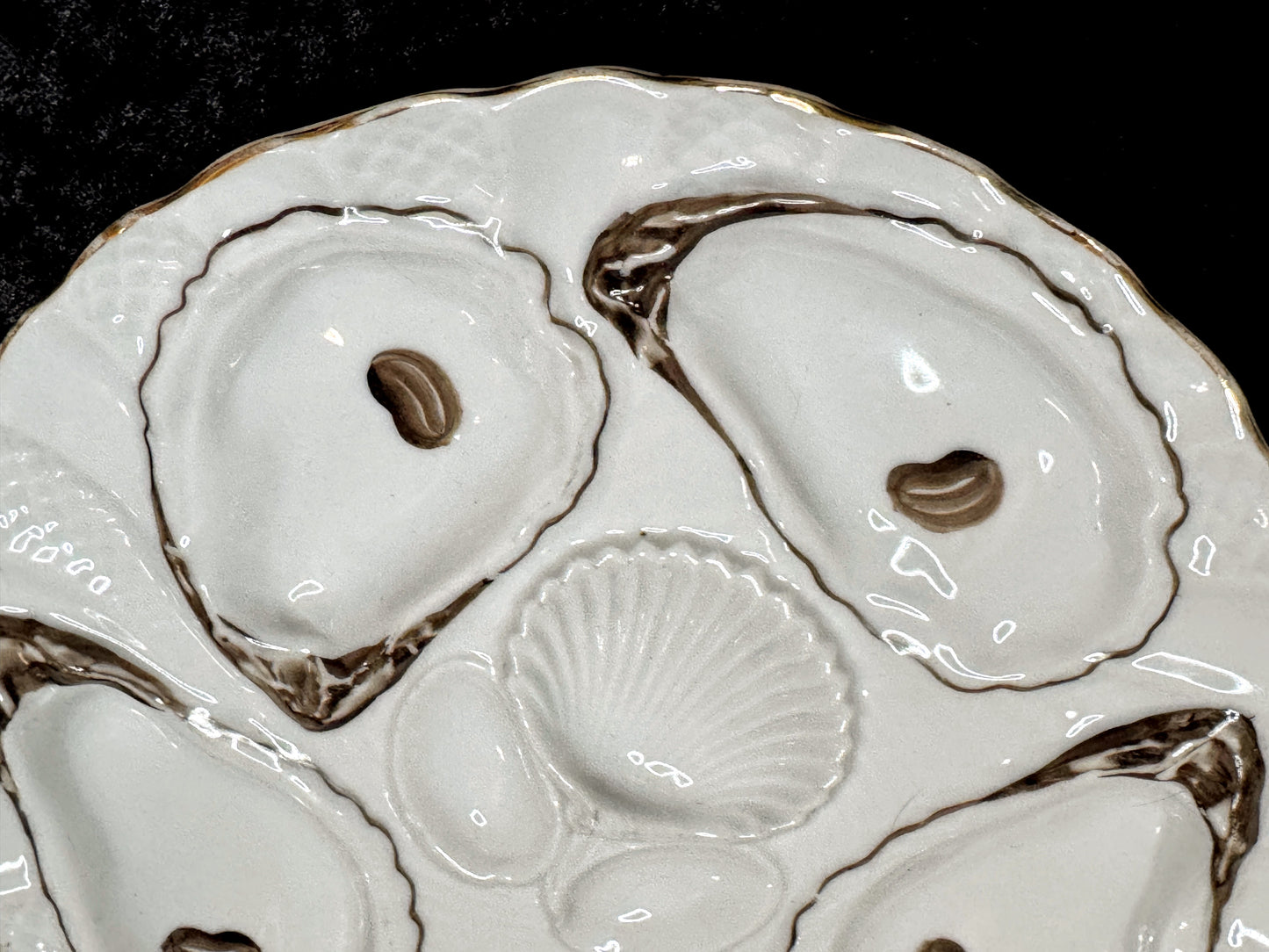 Antique German Oyster Plate “Registrirt” Marked Numbered 0162 5 A930