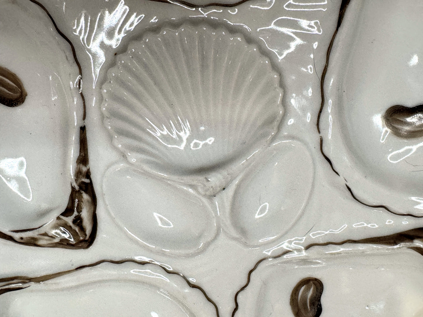 Antique German Oyster Plate “Registrirt” Marked Numbered 0162 5 A930