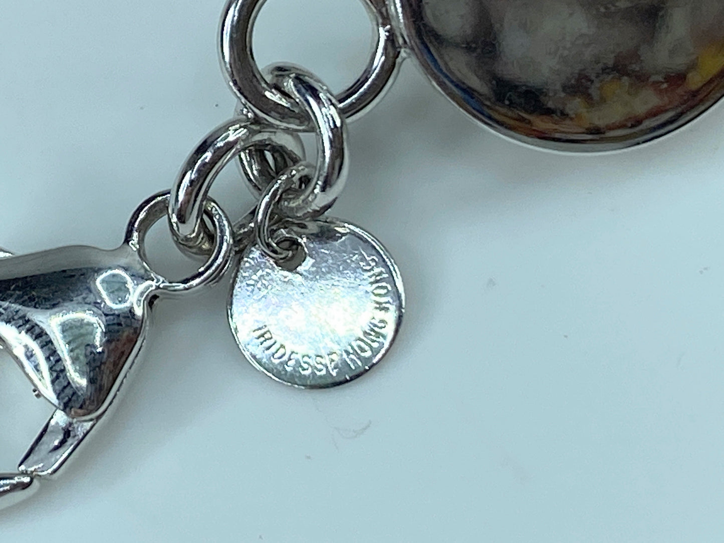 Tiffany & Co. Sterling silver Retired Iridesse Pearl bezel link bracelet JR382