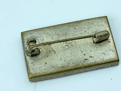 Italian Art Glass handmade Micro Mosaic Brooch in Gold Tone Setting 1 1/4" GS657