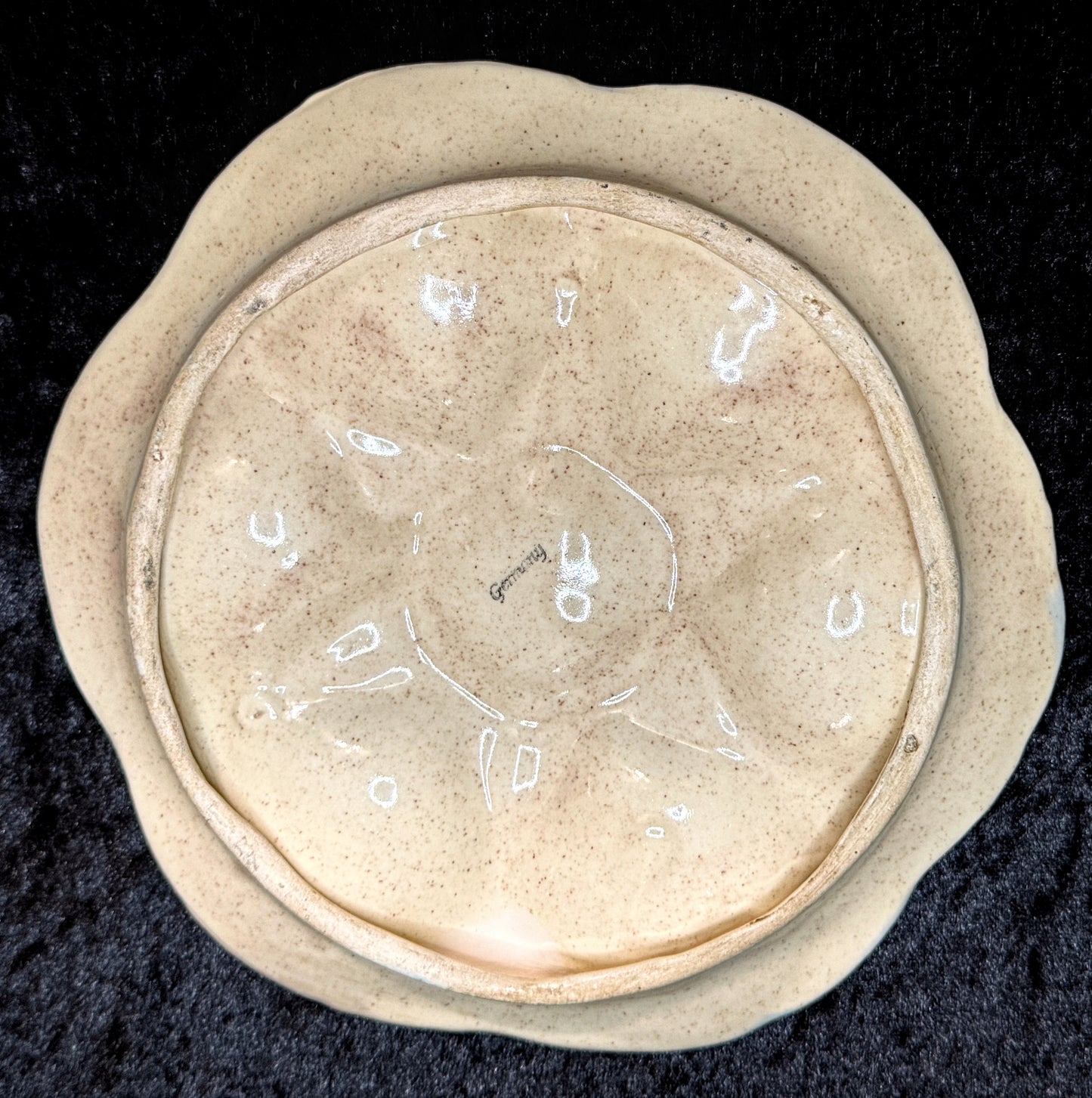 Antique 19th Century Majolica Oyster Plate Shell & Basketweave 9.5" Mint A936