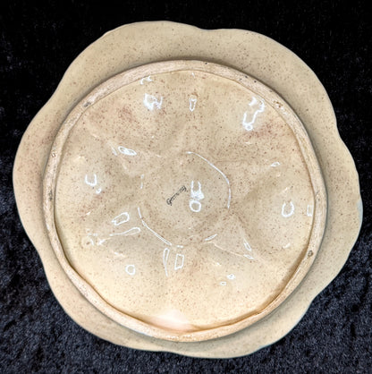 Antique 19th Century Majolica Oyster Plate Shell & Basketweave 9.5" Mint A936