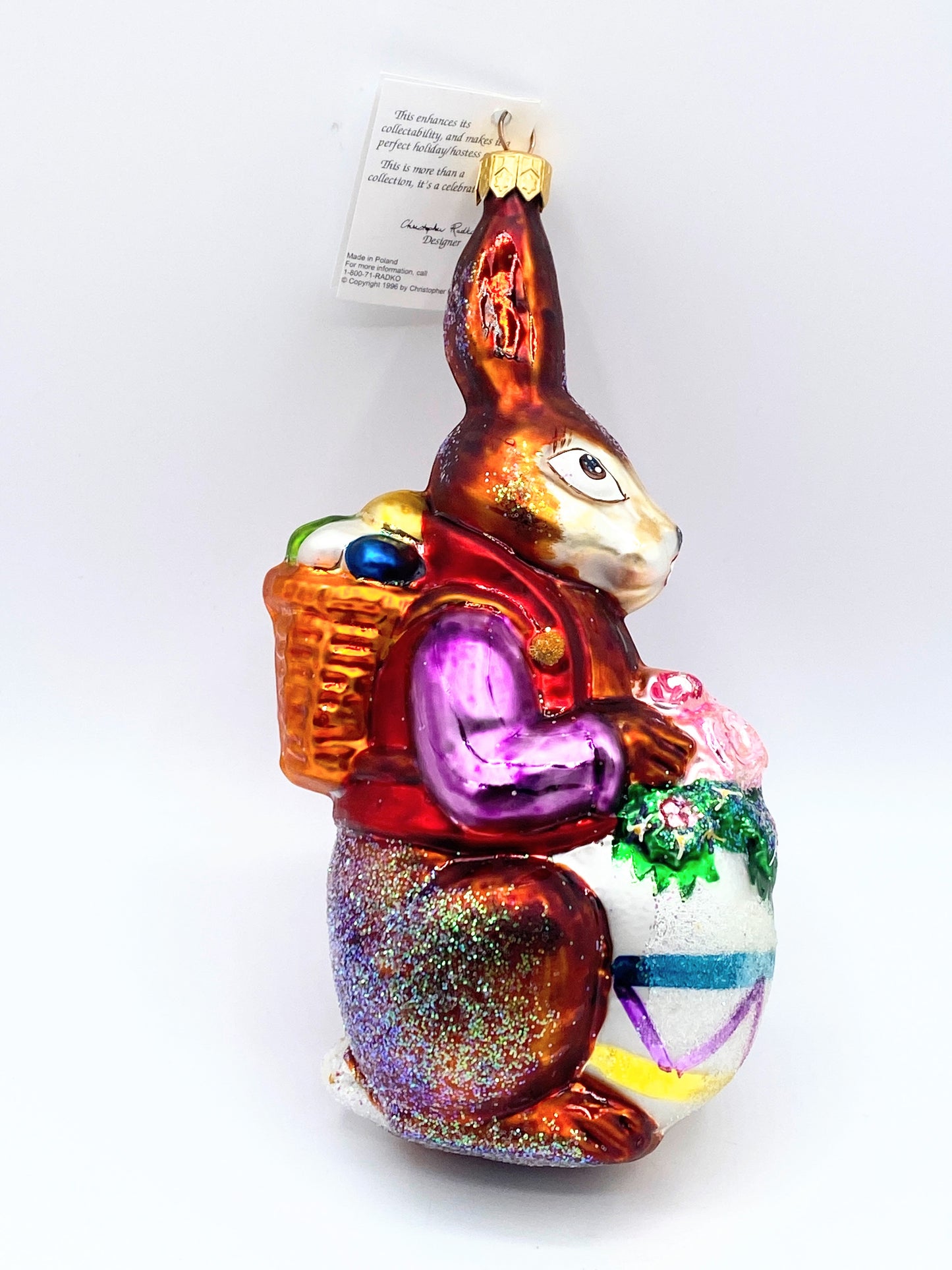 Christopher Radko 6.5 Inch Roy Rabbit Ornament Easter Hare Tree Ornaments XN57