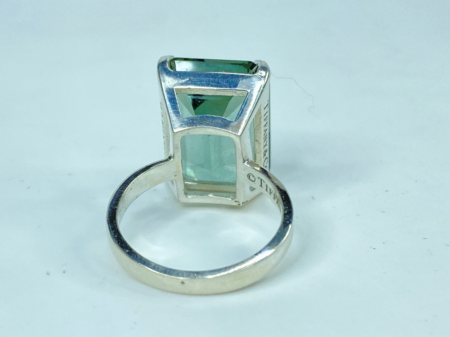 Vintage Tiffany Green Amethyst Ring 10 Carat Emerald Cut Prasiolite 7.3g JR978