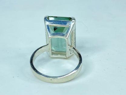 Vintage Tiffany Green Amethyst Ring 10 Carat Emerald Cut Prasiolite 7.3g JR978