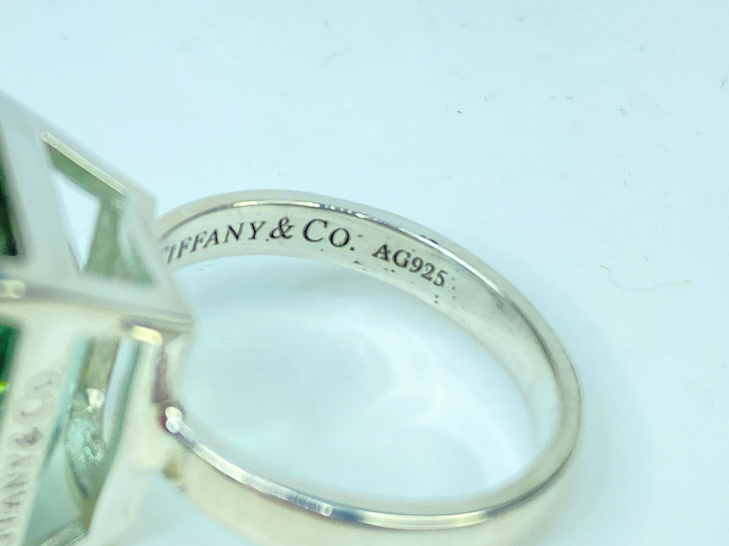 Vintage Tiffany Green Amethyst Ring 10 Carat Emerald Cut Prasiolite 7.3g JR978