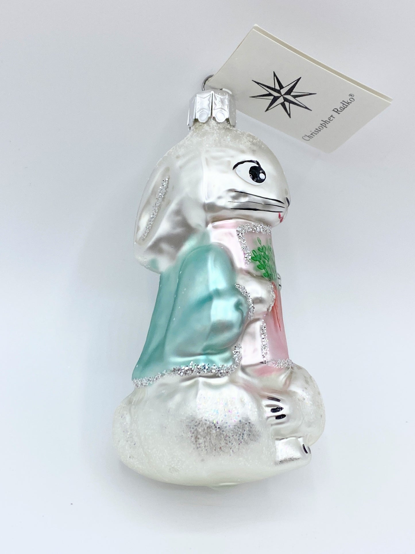 Christopher Radko 1992 “SHY RABBIT” Ornament Rabbit With Carrots Easter 4" XN60